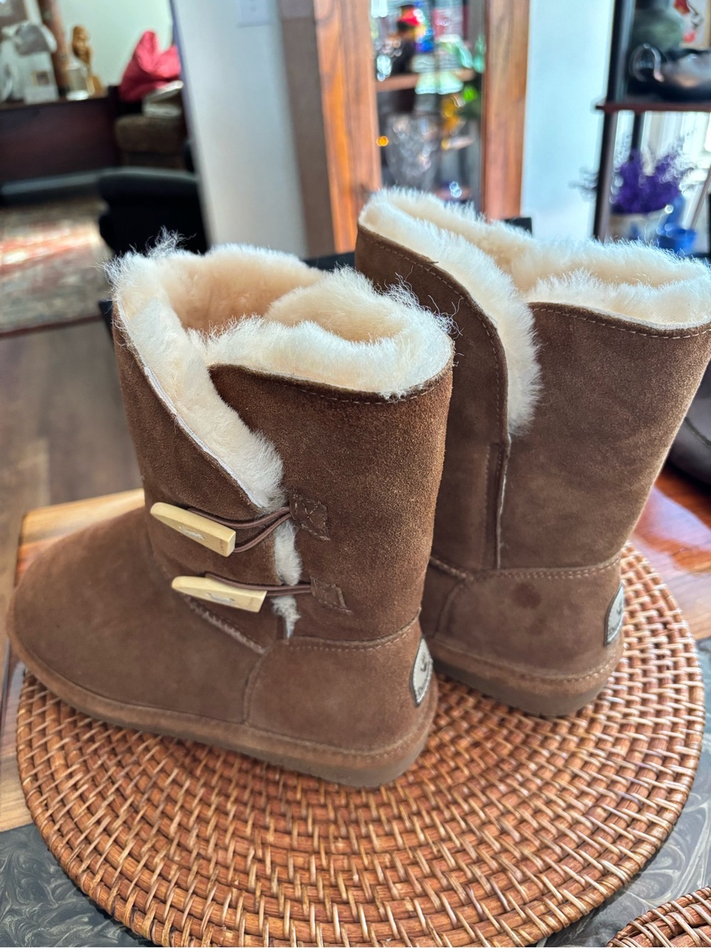 BearPaw Kids Chestnut Brown Faux-Shearling Boots new never worn!